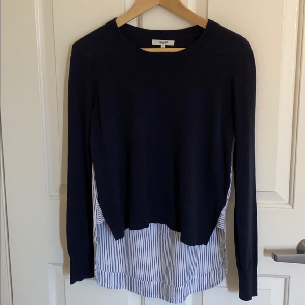 Madewell knit/woven back top